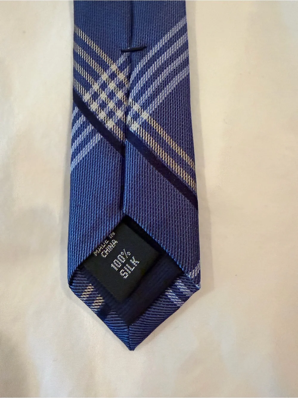 Classic Blue Plaid Men's Tie